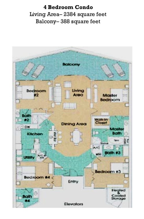 Floor Plan for The Best Oceanfront Views on the Beach!